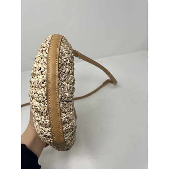 POOLSIDE Cesi Conch Bag Natural Woven Crossbody Magnetic Closure - Picture 9 of 9